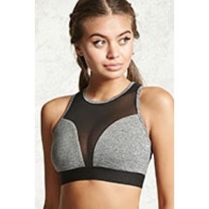 Mesh Sports Bra Charcoal/Black